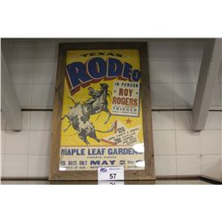 ORIGINAL CANADIAN CARDBOARD ROY ROGERS POSTER, EARLY 1950'S