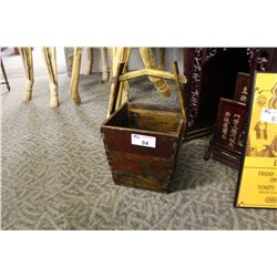 ASIAN WOODEN BUCKET, WITH DOVE TAILS