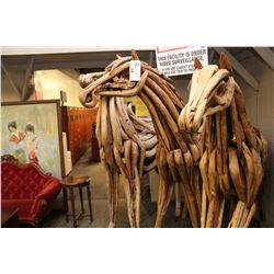 LARGE, HAND CARVED, TEAK HORSE