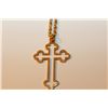 Image 2 : ONE 18KT YELLOW GOLD ITALIAN MADE IN A CROSS DESIGN PENDANT.  REPLACEMENT VALUE: $225.00