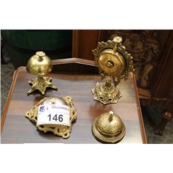 COLLECTION OF 4 HOTEL BELLS