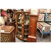 Image 1 : SPECTACULAR TRIPLE CURVE, QUARTER SAWN OAK DISPLAY CABINET WITH CARVED FRONT AND CLAW FEET