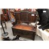 Image 1 : ORNATELY CARVED VICTORIAN HALL BENCH