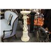 Image 2 : ORNATE ALABASTER CARVED PLANT STAND 45" HIGH
