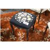 Image 2 : CARVED FOOT STOOL WITH NEEDLEPOINT SEAT