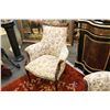 Image 1 : CARVED AND UPHOLSTERED OPEN ARM CHAIR