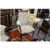 Image 1 : CARVED AND UPHOLSTERED OPEN ARM CHAIR