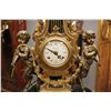 Image 3 : HIGHLY DECORATIVE, MARBLE AND GUILDED, 3 PIECE ITALIAN CLOCK SET WITH CHERUBS AND PORCELAIN DIAL