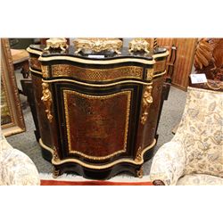 19TH CENTURY FRENCH BOULLE CABINET WITH MARBLE TOP 44" W X 42" H