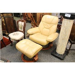 LEATHER STRESSLESS CHAIR AND OTTOMAN