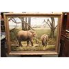 Image 1 : OIL ON CANVAS, TWO ELEPHANTS, SIGNED LOWER M. COVELLI 55" X 44"