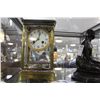 Image 1 : FRENCH MANTLE CLOCK WITH MERCURY  PENDULLUM AND PORCELAIN INLAY