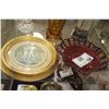 Image 1 : CARNIVAL GLASS DISH, 2 VASES AND A VICTORIAN PRINT