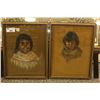 Image 1 : PAIR OF NATIVE CHILDREN, CHARCOAL ON PAPER SIGNED REIMER '69