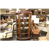 Image 1 : CANADIAN OAK, TRIPLE CURVE, CLAW FOOT DISPLAY CABINET