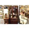 Image 1 : MAHOGANY CURVED GLASS CORNER CHINA CABINET
