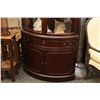 Image 2 : MAHOGANY CURVED GLASS CORNER CHINA CABINET