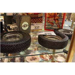 3 RUBBER TIRE ASHTRAY'S