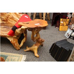 NICELY SCULPTURED TEAK END TABLE