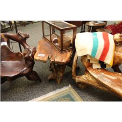 NICELY SCULPTURED TEAK END TABLE