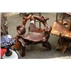 Image 1 : UNUSUAL OPEN ARMED SCULPTURED TEAK ARMCHAIR