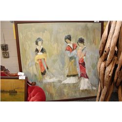 LARGE ASIAN PAINTING ON CANVAS