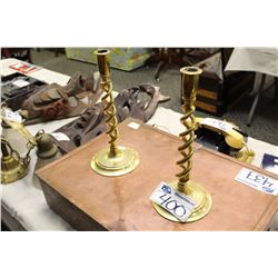 PAIR OF BARLEY TWIST CANDLE STICKS