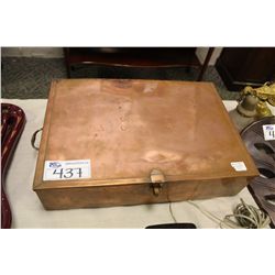 EARLY MILITARY COPPER DOCUMENT BOX SIGNED STEVENS