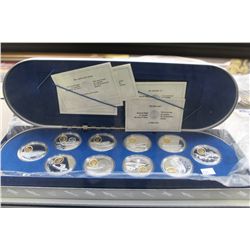 1990-1994 $20 SILVER 10 PIECE PIONEERS OF POWERED FLIGHT SET PROOF