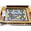 Image 1 : 3 INLAID TRAYS, 2 WITH BUTTERFLY WING MOTIFS