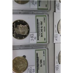 1980 US 50CENT MS-70, 1992 US 50CENT PR-70 DCAM AND 2007 US GEORGE WASHINGTON $1 MS-70