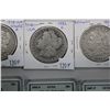 Image 1 : 1878 US MORGAN SILVER DOLLAR + 2- 1880 US MORGAN SILVER DOLLARS + 1882 US MORGAN SILVER DOLLAR