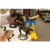 Image 1 : BRONZE SCULPTURE OF BOY WITH TWO ROOSTERS