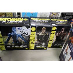 LOT OF 3 WATCHMEN LIMITED EDITION BUSTS INC. NIGHT OWL, DR. MANHATTAN, AND OZYMANDIAS