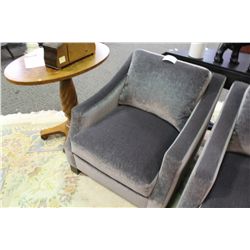 WESTERN DESIGNER UPHOLSTERED CHARCOAL LIVING ROOM LOUNGE CHAIRS, LIKE NEW CONDITION