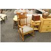 Image 1 : OAK ROCKING CHAIR WITH UPHOLSTERED SEAT
