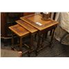 Image 1 : SET OF 3 CUSTOM LEATHER NESTING TABLES