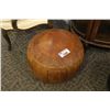 Image 1 : ONE CUSTOM ROUND LEATHER OTTOMAN