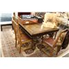 Image 1 : ANTIQUE DINING TABLE ON CASTERS 50" X 47"