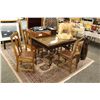 Image 2 : LOT OF 6 ANTIQUE LEATHER UPHOLSTERED DINING CHAIRS