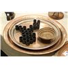 Image 2 : LOT OF 4 COOPER SERVING PLATTERS AND THAI VASE WITH NAPKIN RINGS