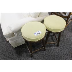 PAIR OF OF MCGUIRE YELLOW BAR STOOLS