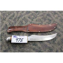 ORIGINAL BUFFALO SKINNER, BONE HANDLE KNIFE WITH CASE