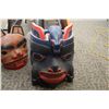 Image 1 : LARGE DECORATIVE NATIVE WOODEN MASK, BLUE FACE WITH FROG