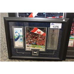 GOLD MEDAL GAME USED NET PIECE AND SCOTT NIEDERMAYER SIGNED, OFFICAL LICENSED 2010 VANCOUVER