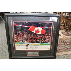 ROBERTO LUONGO SIGNED CUSTOM FRAMED PHOTO, OFFICAL LICENSED 2010 VANCOUVER OLYMPIC MEMORABILIA