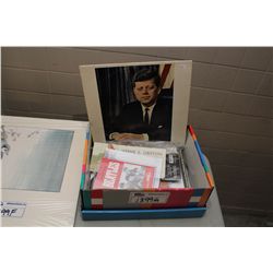 BOX OF ASSORTED BEATLES AND MARILYN MEMORABILIA