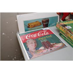 1950'S COCA-COLA PAPER SIGN AND 1960'S COKE DINNER SIGN-GRILLED CHEESE