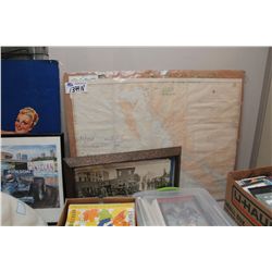 LOT CONTAINING VINTAGE MAP, PHOTOS, AND ADVERTISING