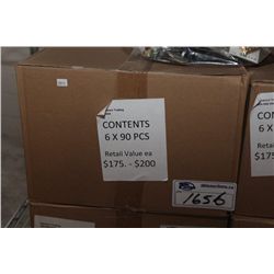 BOX CONTAINING 6 BAGS OF APPROXIMATELY 90 PIECES OF COSTUME JEWELLERY